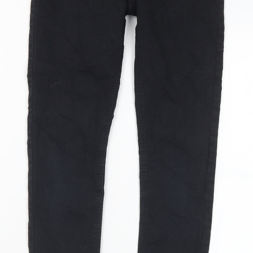 H&M Girls Black Cotton Skinny Jeans Size 9 Months Regular Button