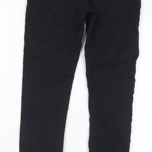 H&M Girls Black Cotton Skinny Jeans Size 9 Months Regular Button