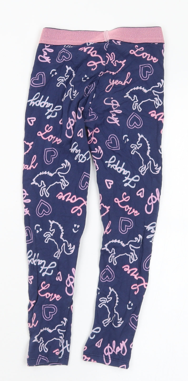 TU Girls Multicoloured Geometric Polyester Pedal Pusher Trousers Size 6 Years Regular - Unicorns