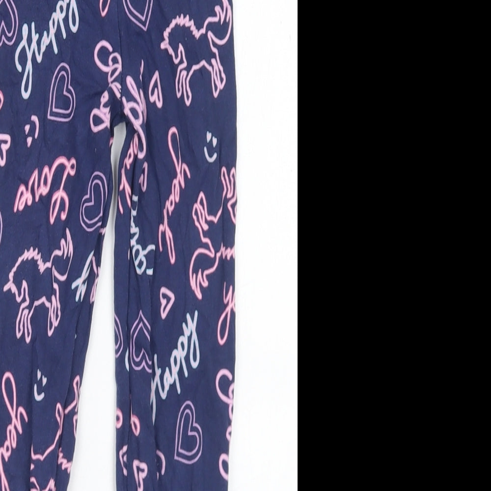 TU Girls Multicoloured Geometric Polyester Pedal Pusher Trousers Size 6 Years Regular - Unicorns