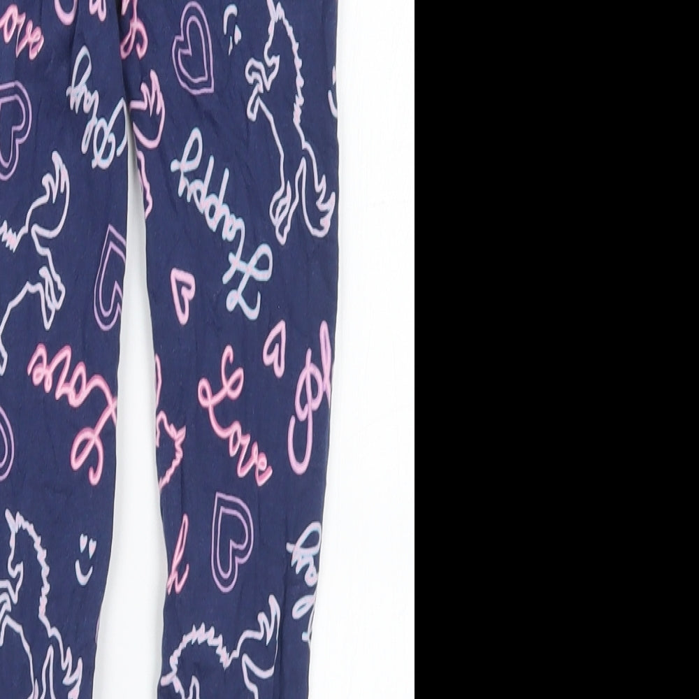 TU Girls Multicoloured Geometric Polyester Pedal Pusher Trousers Size 6 Years Regular - Unicorns