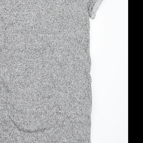 Roots Girls Grey Cotton Jumper Dress Size 5-6 Years Crew Neck