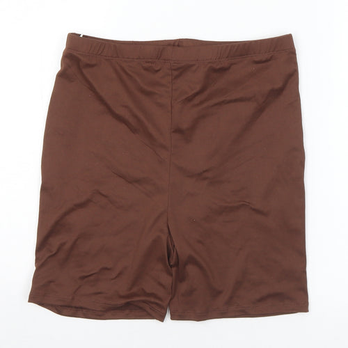 SheIn Womens Brown Polyester Athletic Shorts Size M L5 in Regular