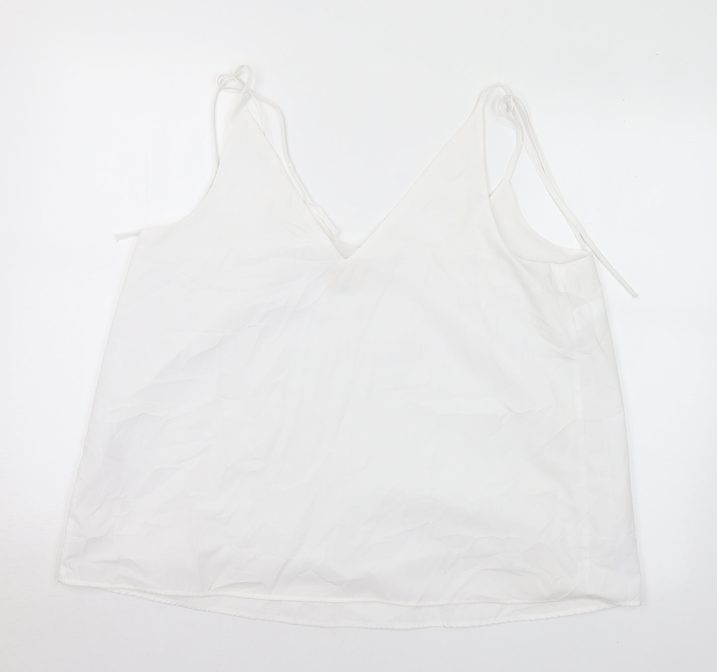 River Island Womens White Polyester Camisole Blouse Size 18 V-Neck