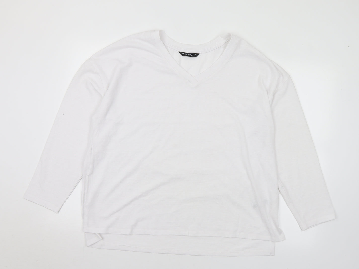 Dunnes Stores Mens White Polyester T-Shirt Size L V-Neck