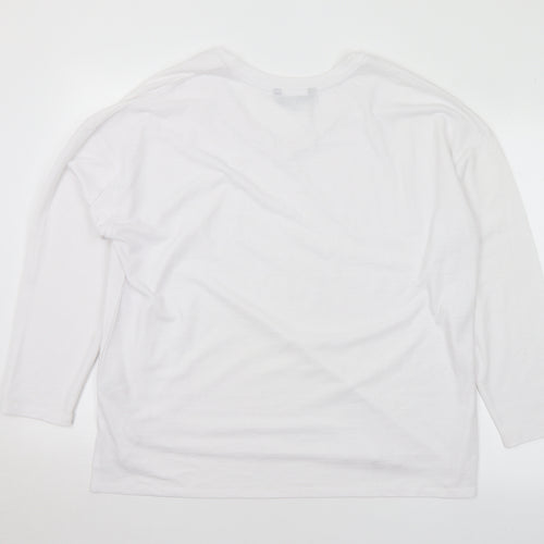 Dunnes Stores Mens White Polyester T-Shirt Size L V-Neck