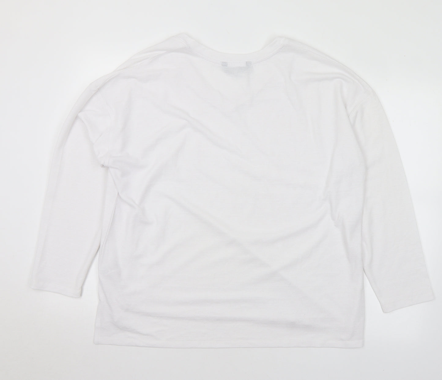 Dunnes Stores Mens White Polyester T-Shirt Size L V-Neck