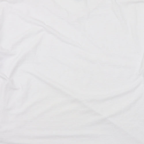 Dunnes Stores Mens White Polyester T-Shirt Size L V-Neck