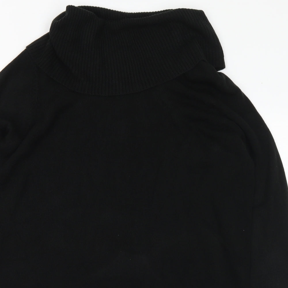 Matalan Womens Black Roll Neck Acrylic Pullover Jumper Size 16