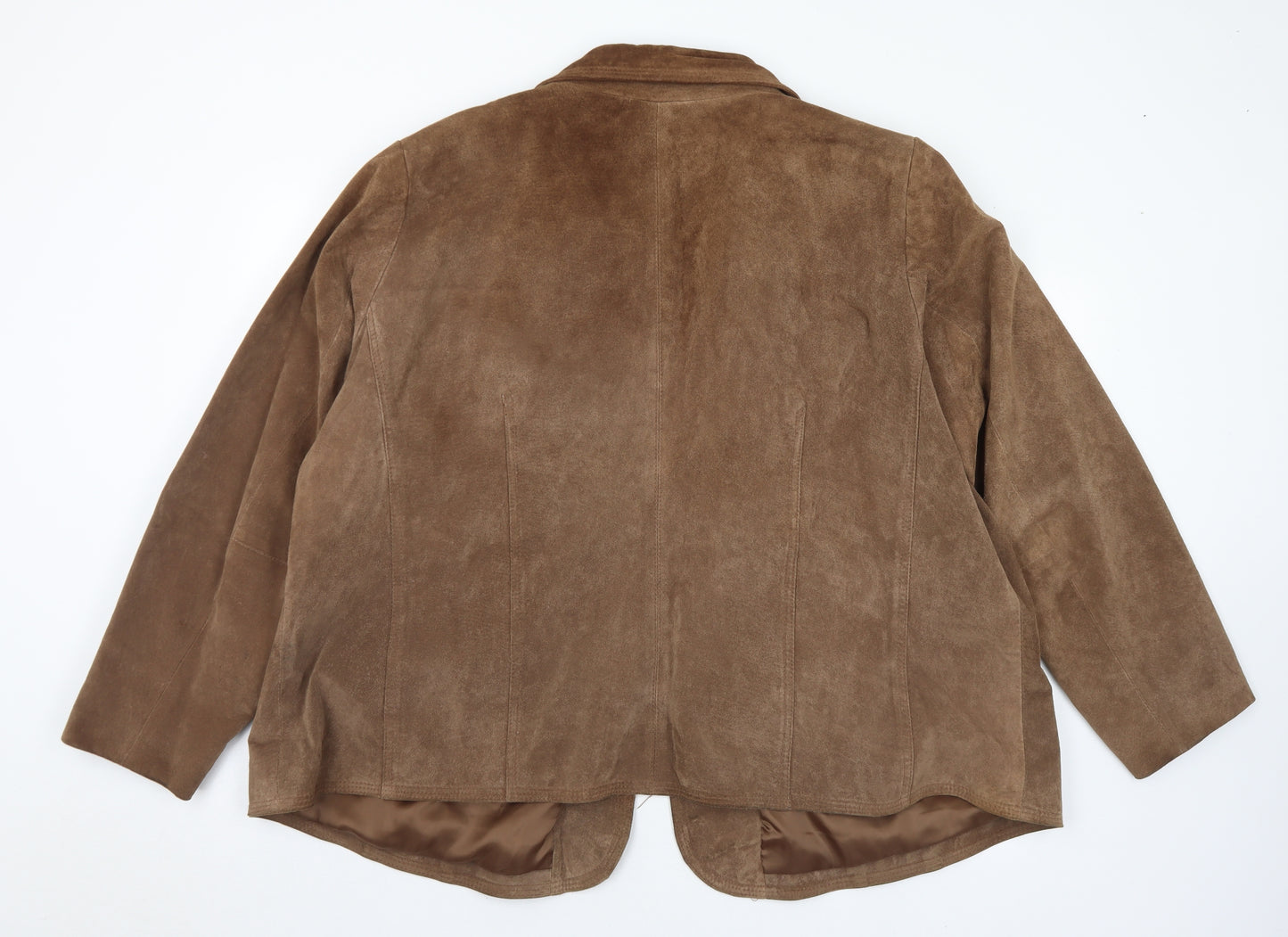 essence Womens Brown Jacket Coat Size 26 Button - 26-28