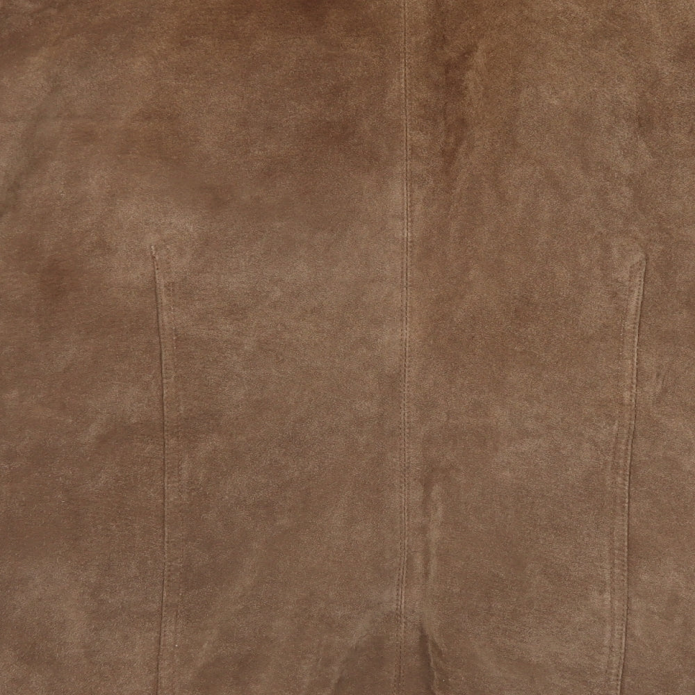 essence Womens Brown Jacket Coat Size 26 Button - 26-28