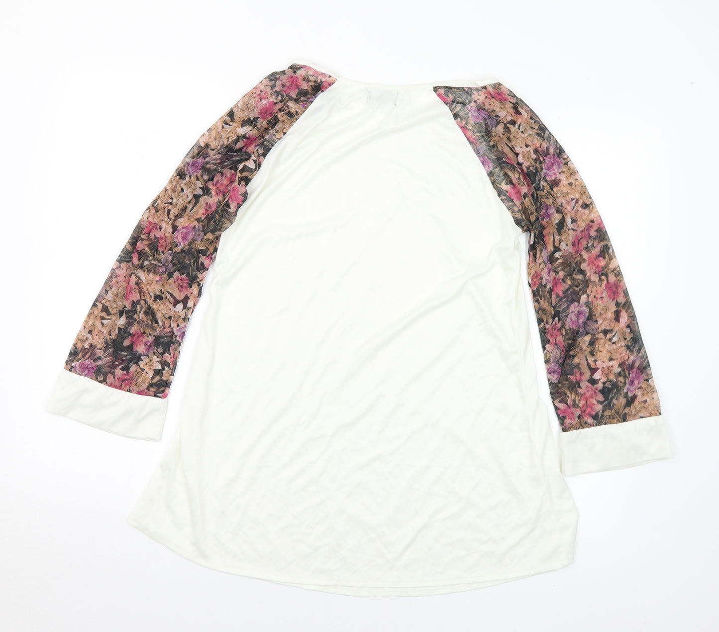 Blink Womens Multicoloured Floral Polyester Basic Blouse Size L Round Neck