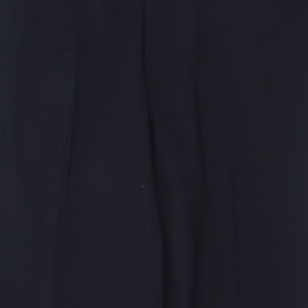 Farah Mens Black Polyester Trousers Size 38 in L33 in Regular Button