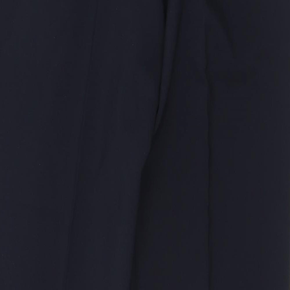 Farah Mens Black Polyester Trousers Size 38 in L33 in Regular Button