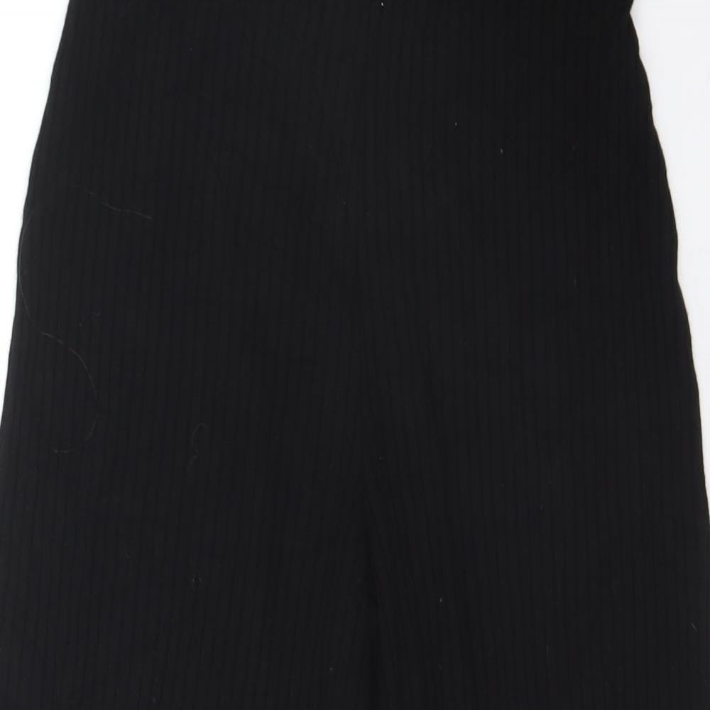 Stradivarius Womens Black Viscose Cropped Trousers Size XS L21 in Regular