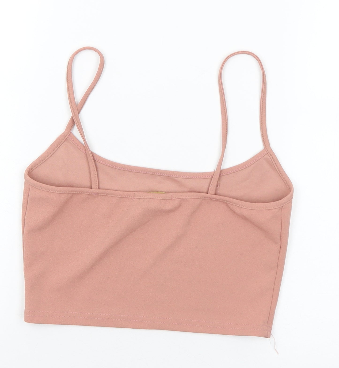 Femme Luxe Womens Beige Polyester Cropped Tank Size 6 Round Neck