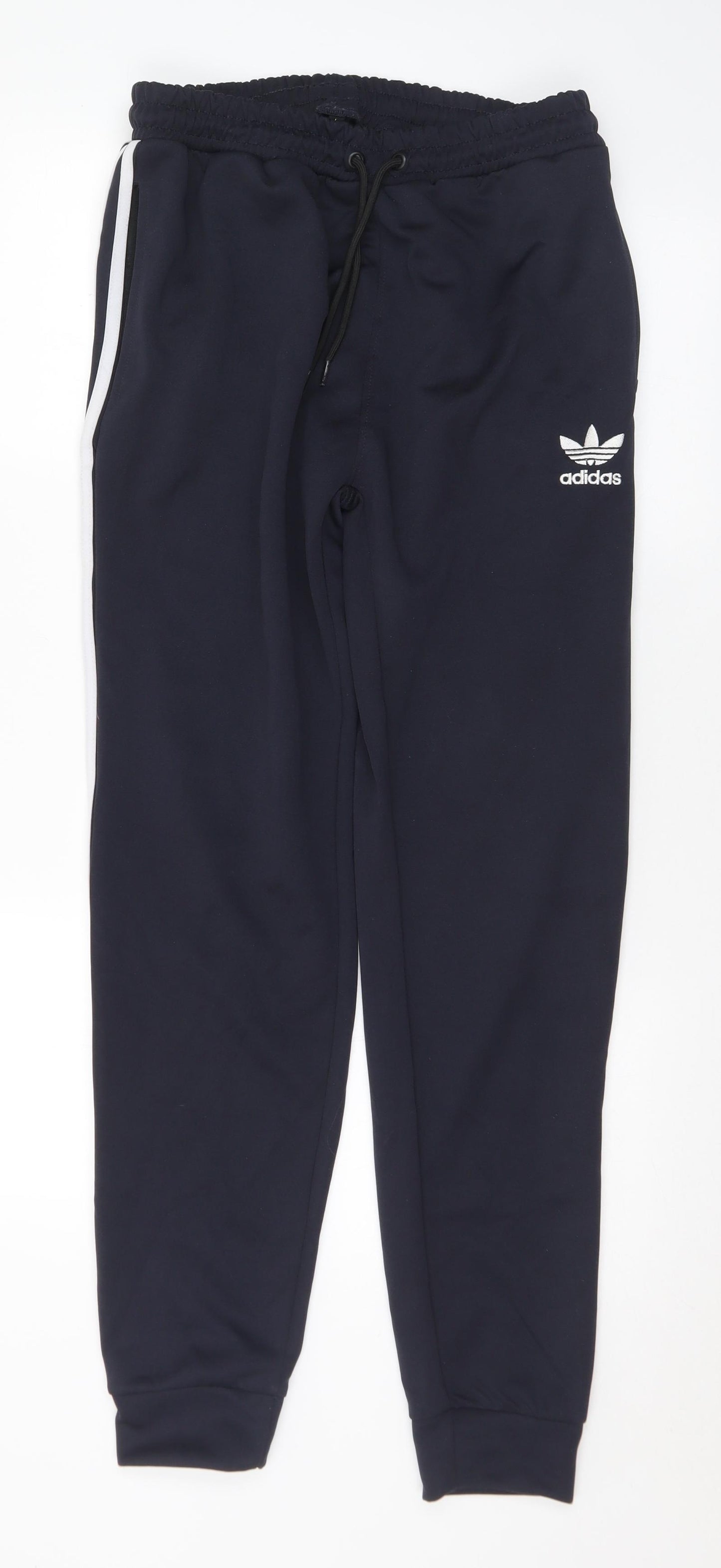 adidas Mens Blue Polyester Jogger Trousers Size L L31 in Regular Drawstring