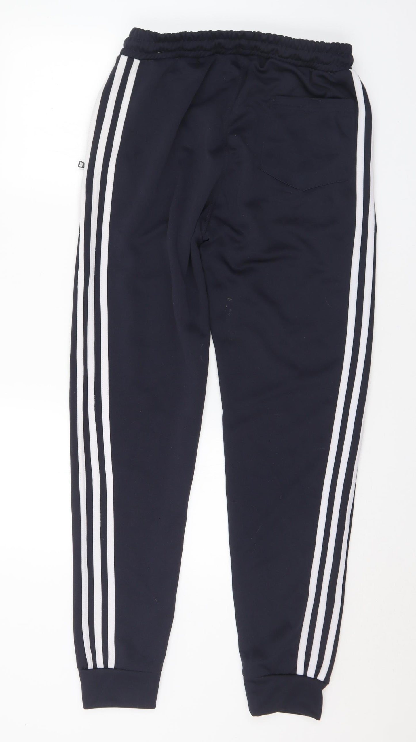 adidas Mens Blue Polyester Jogger Trousers Size L L31 in Regular Drawstring