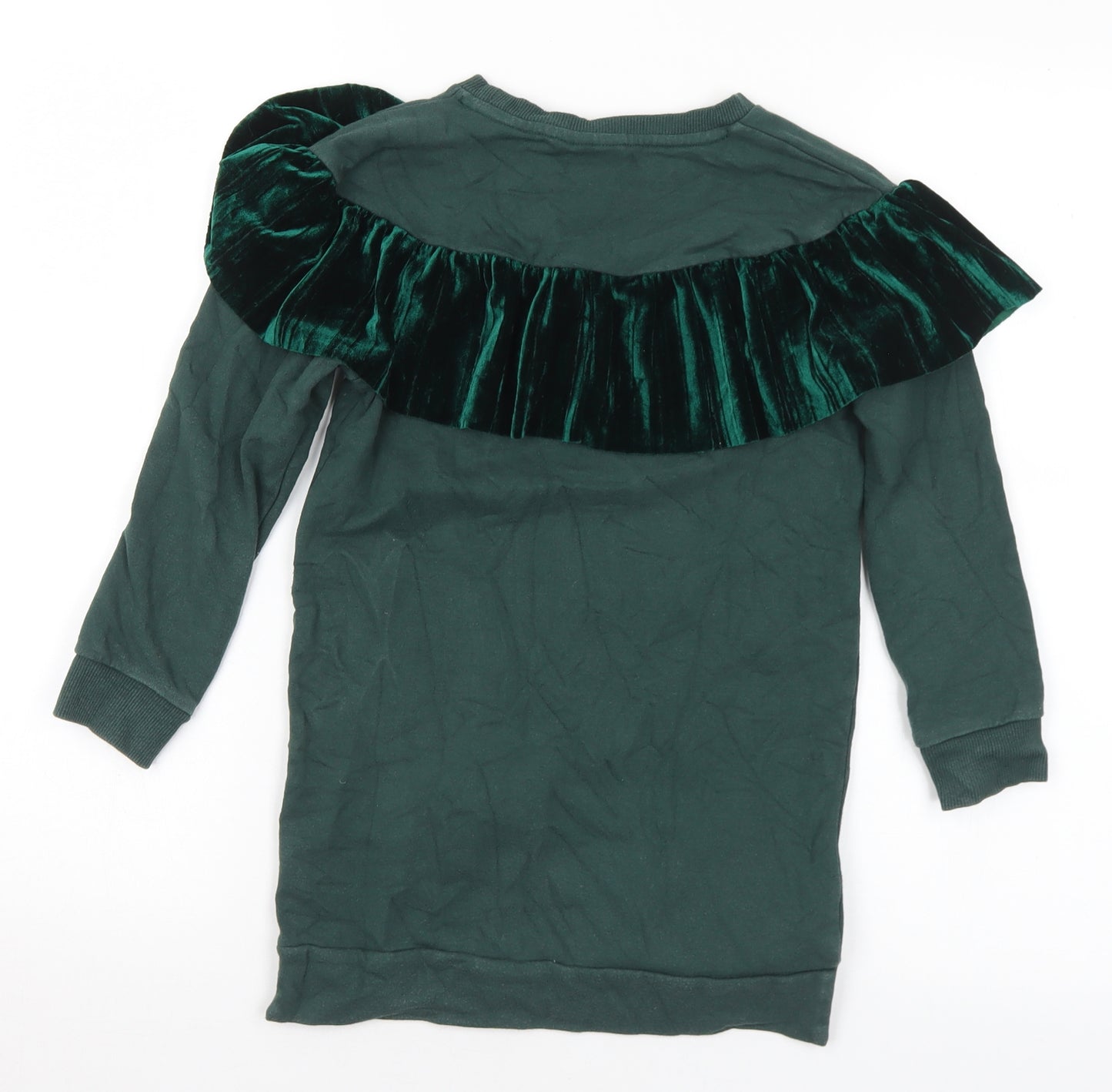 name it Girls Green Polyester Pullover Sweatshirt Size 7-8 Years