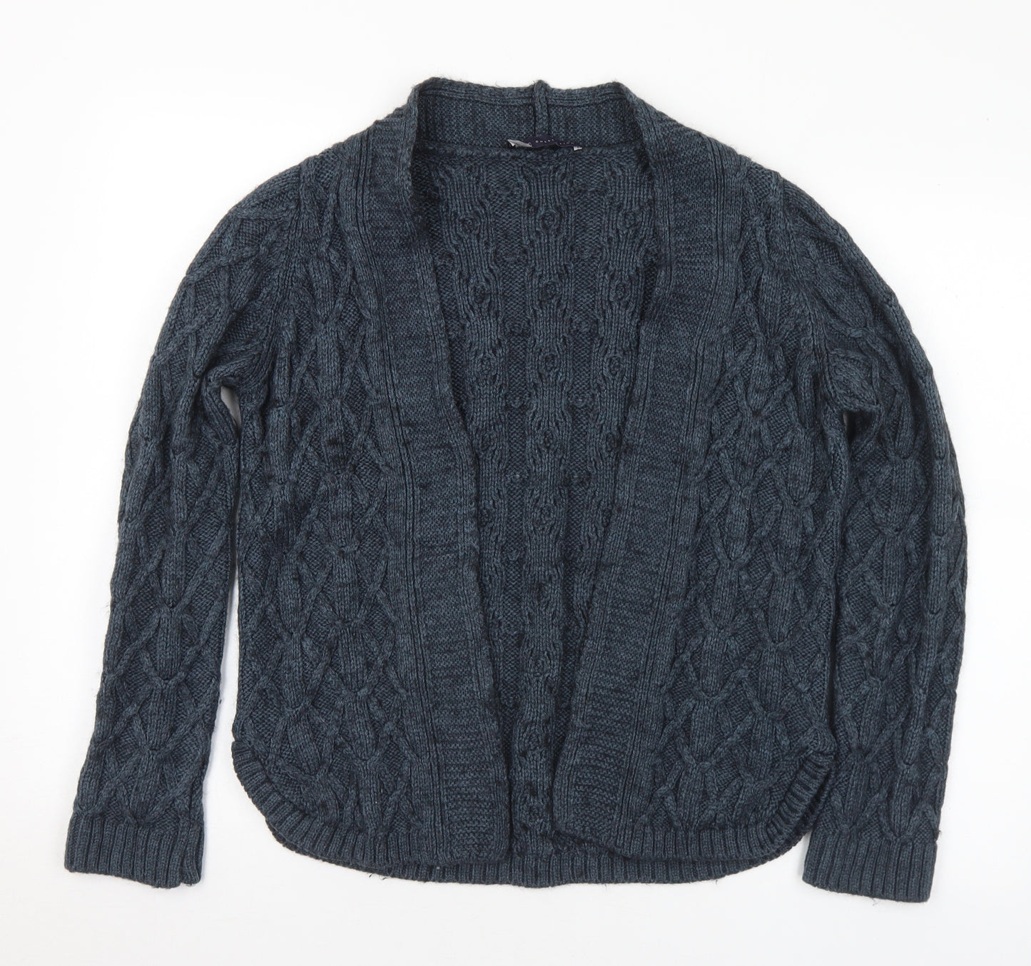 Marks and Spencer Womens Blue Collared Acrylic Cardigan Jumper Size 8