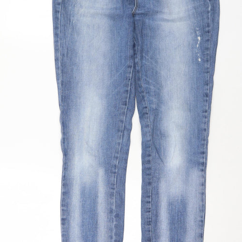 Topshop Mens Blue Cotton Skinny Jeans Size 30 in L32 in Regular Button