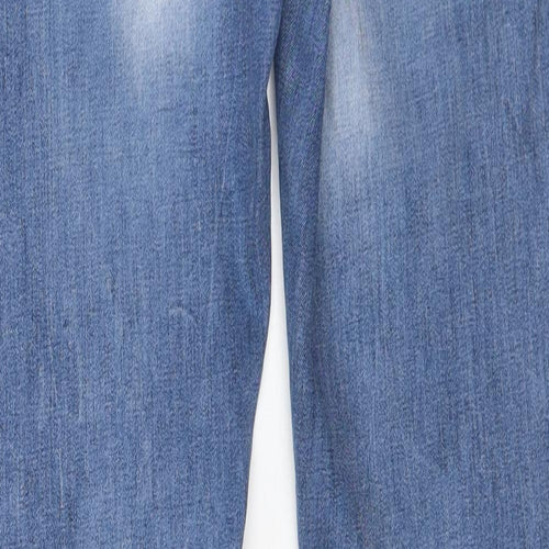 Topshop Mens Blue Cotton Skinny Jeans Size 30 in L32 in Regular Button
