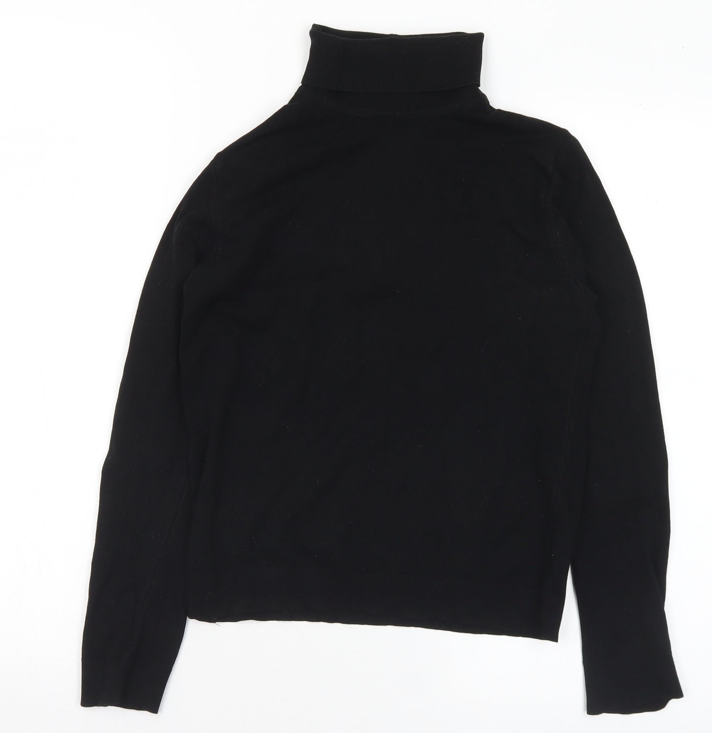 Topshop Womens Black Roll Neck Viscose Pullover Jumper Size 10