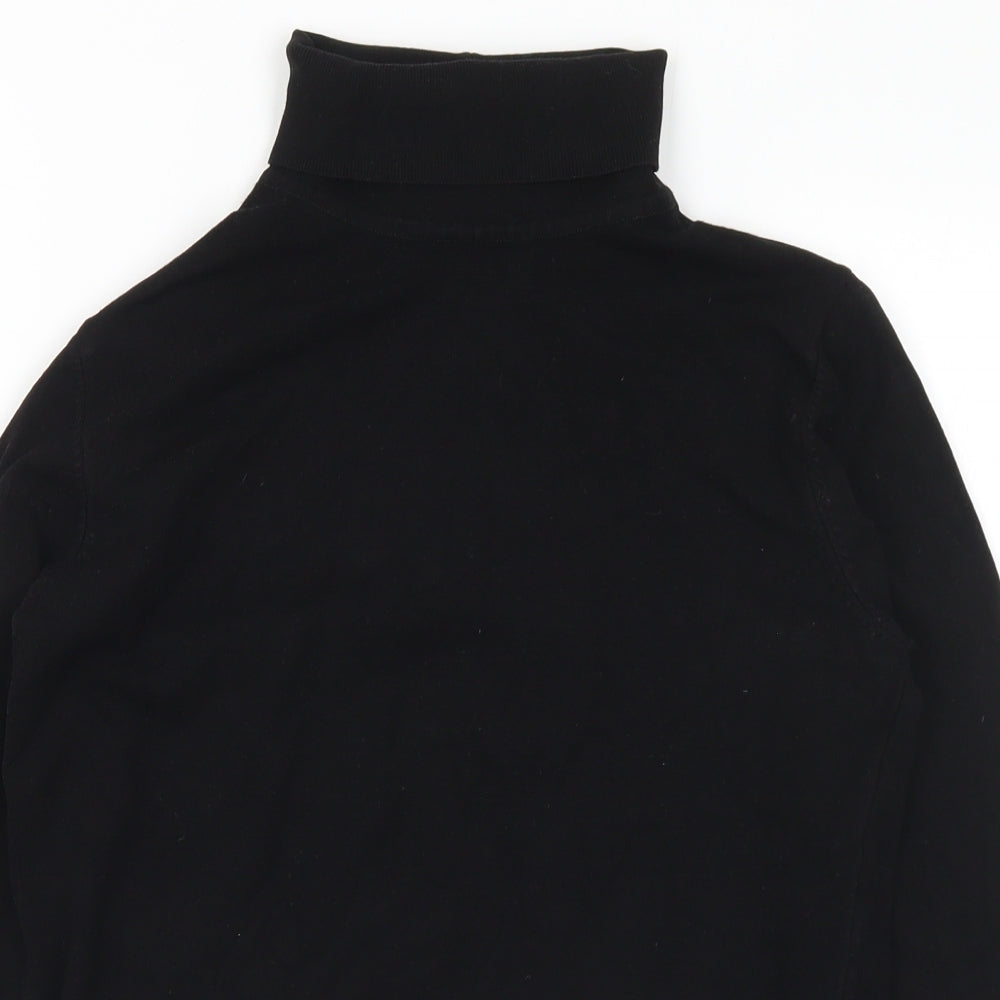 Topshop Womens Black Roll Neck Viscose Pullover Jumper Size 10
