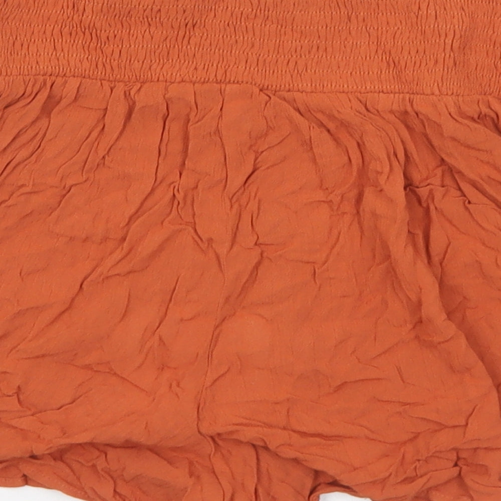 Missguided Womens Brown Viscose Hot Pants Shorts Size 12 Regular