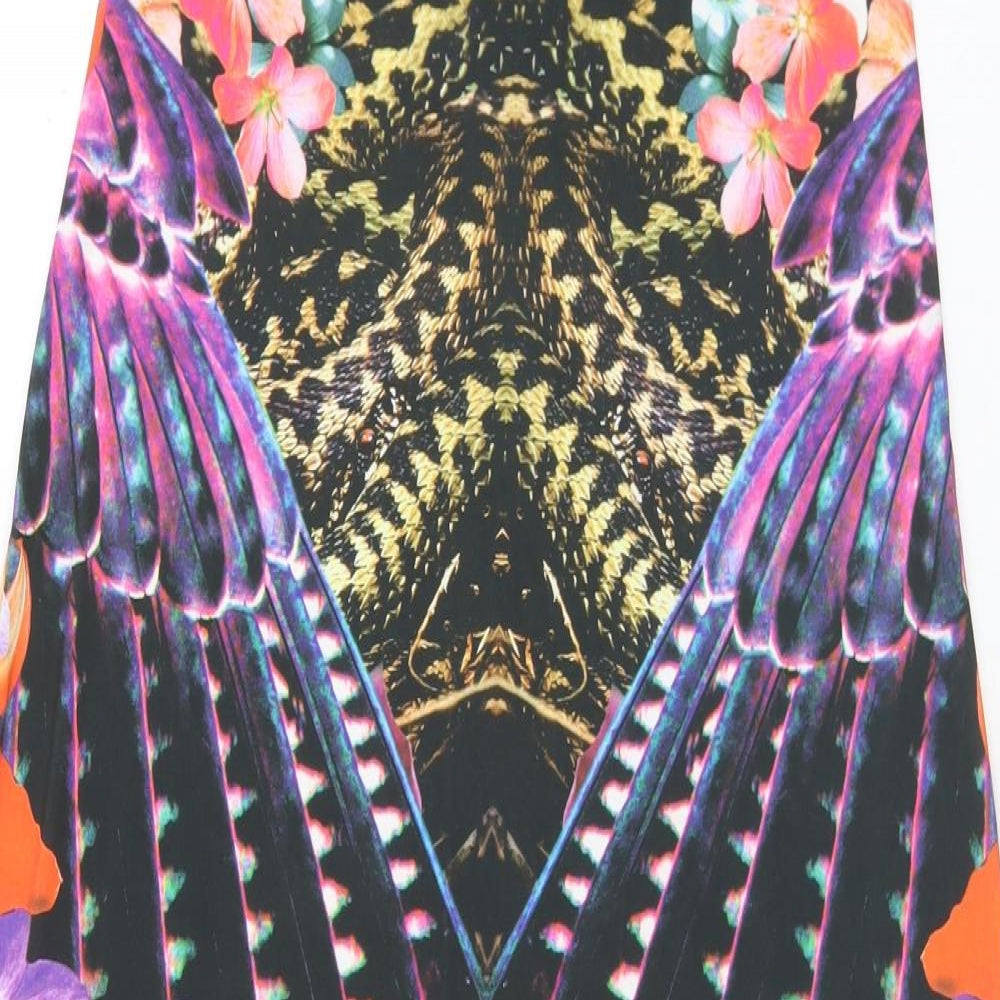 Lipsy Womens Multicoloured Geometric Polyester A-Line Skirt Size 10