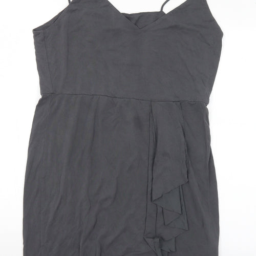 H&M Womens Grey Modal Slip Dress Size L V-Neck
