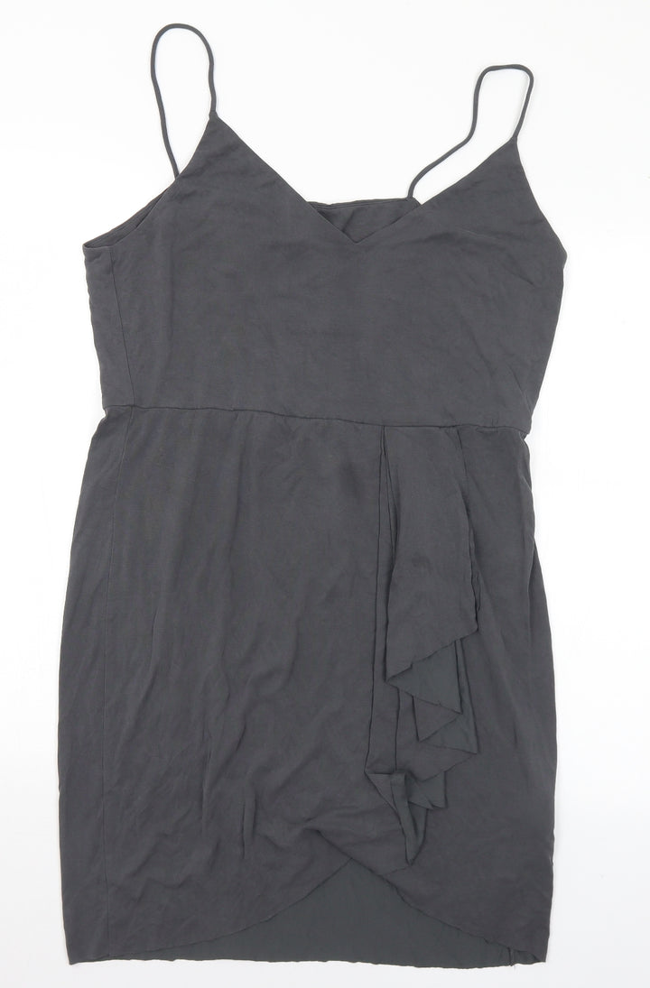 H&M Womens Grey Modal Slip Dress Size L V-Neck