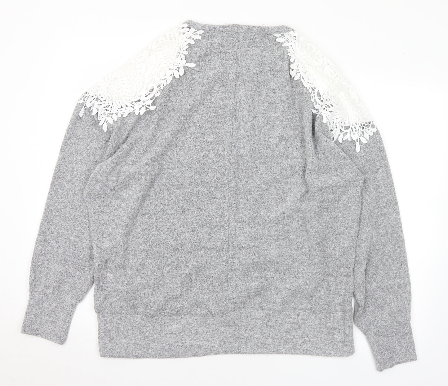 Dorothy Perkins Womens Grey Round Neck Polyester Pullover Jumper Size 18