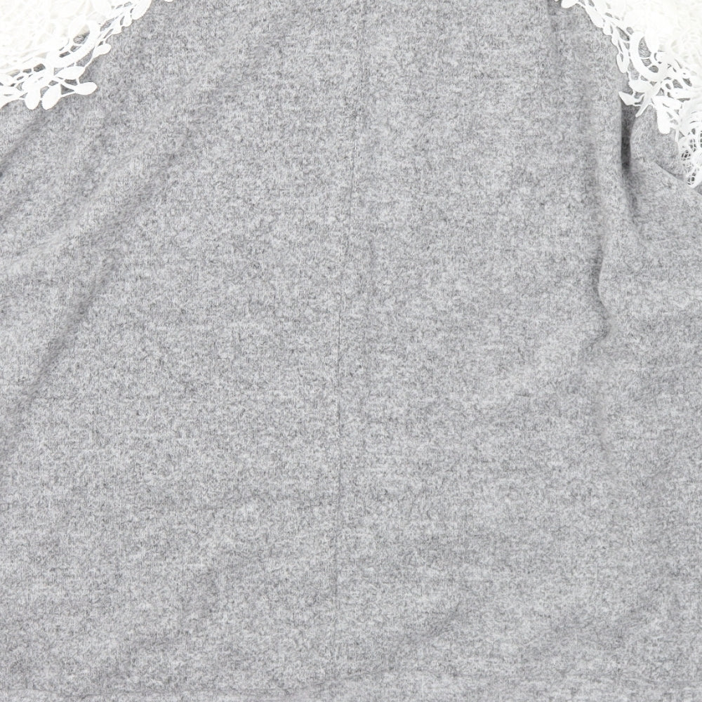 Dorothy Perkins Womens Grey Round Neck Polyester Pullover Jumper Size 18