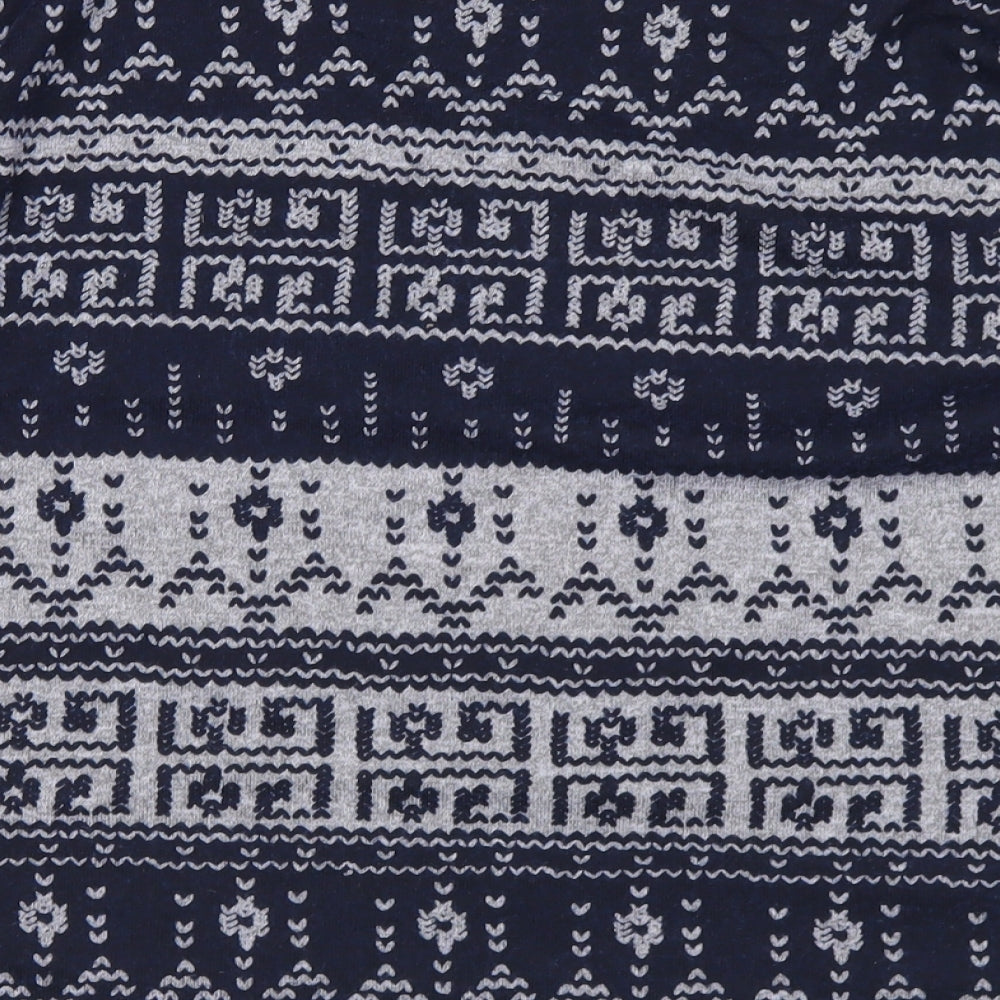 Marks and Spencer Womens Black Round Neck Geometric Polyester Pullover Jumper Size 12