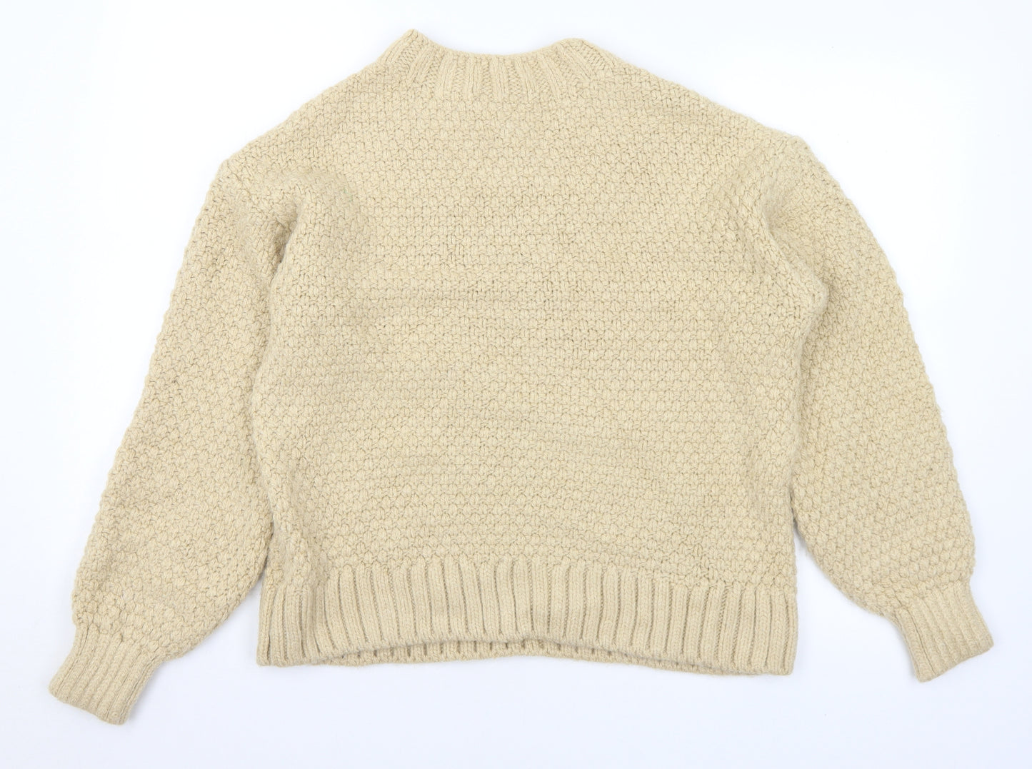 George Womens Beige Mock Neck Acrylic Pullover Jumper Size 12