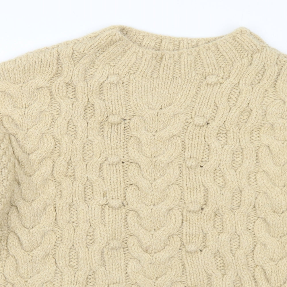 George Womens Beige Mock Neck Acrylic Pullover Jumper Size 12