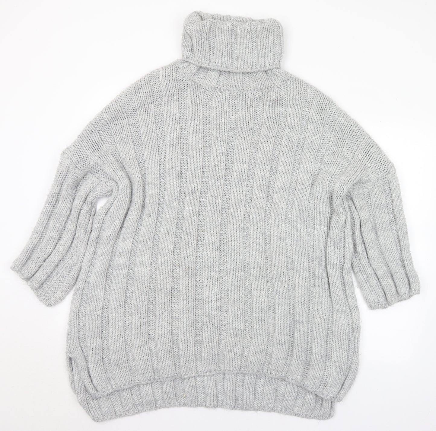 Preworn Womens Grey Roll Neck Acrylic Pullover Jumper Size XL