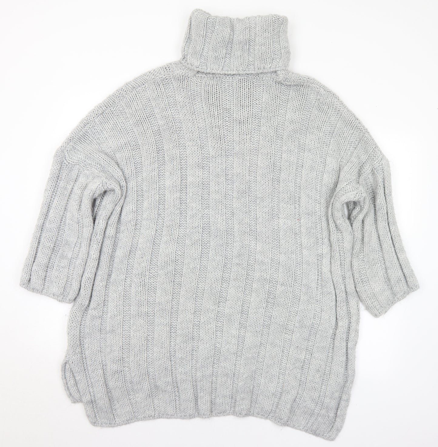 Preworn Womens Grey Roll Neck Acrylic Pullover Jumper Size XL