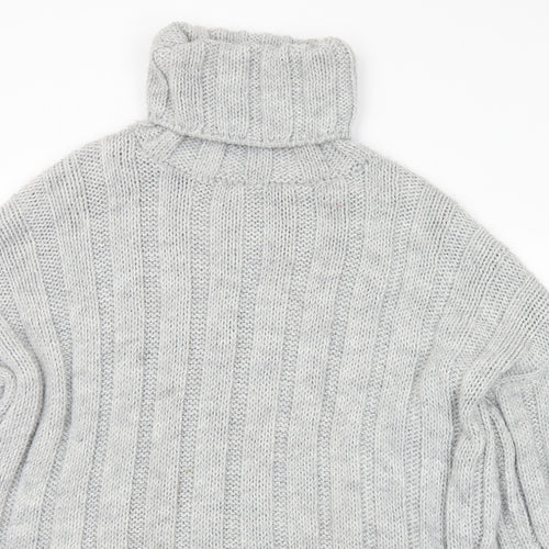 Preworn Womens Grey Roll Neck Acrylic Pullover Jumper Size XL