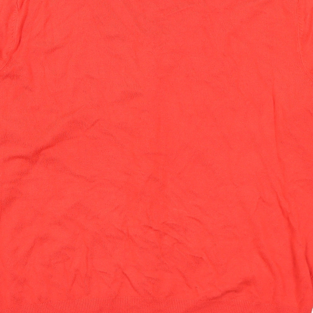 George Womens Red Round Neck Viscose Cardigan Jumper Size 14