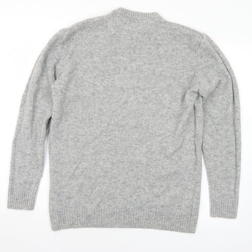 NEXT Womens Grey Crew Neck Wool Pullover Jumper Size L