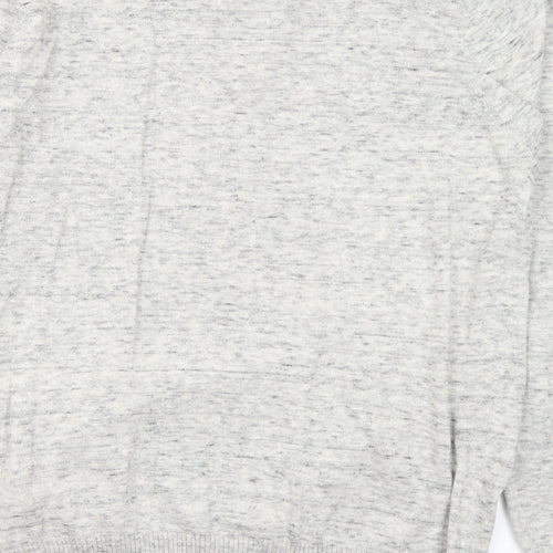 Cedar Wood State Womens Grey V-Neck Cotton Pullover Jumper Size L