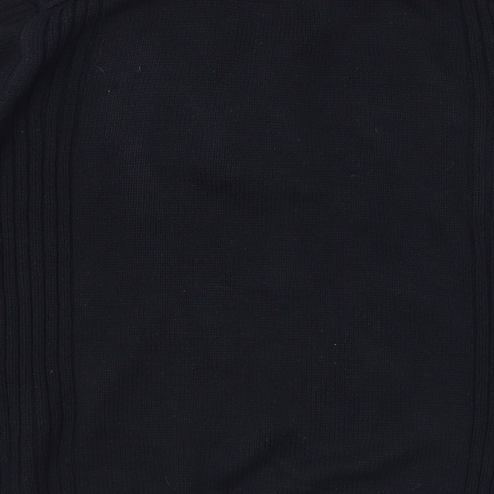 George Mens Blue Collared Acrylic Pullover Jumper Size XL