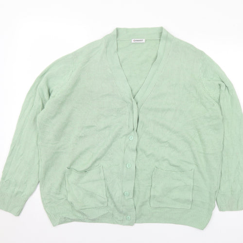 Damart Womens Green V-Neck Acrylic Cardigan Jumper Size 22
