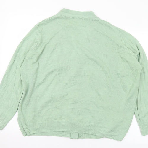 Damart Womens Green V-Neck Acrylic Cardigan Jumper Size 22