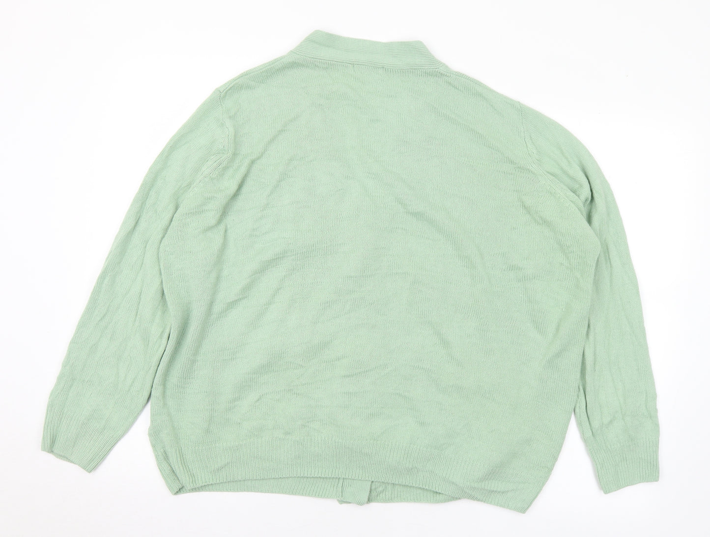 Damart Womens Green V-Neck Acrylic Cardigan Jumper Size 22