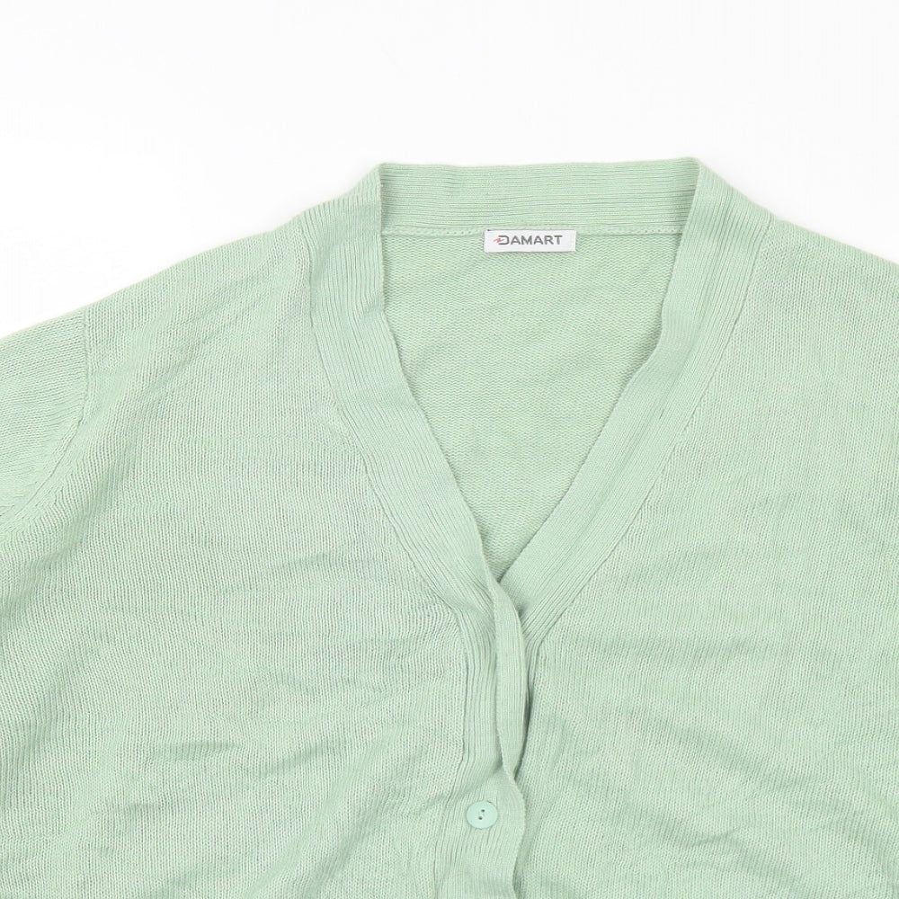 Damart Womens Green V-Neck Acrylic Cardigan Jumper Size 22