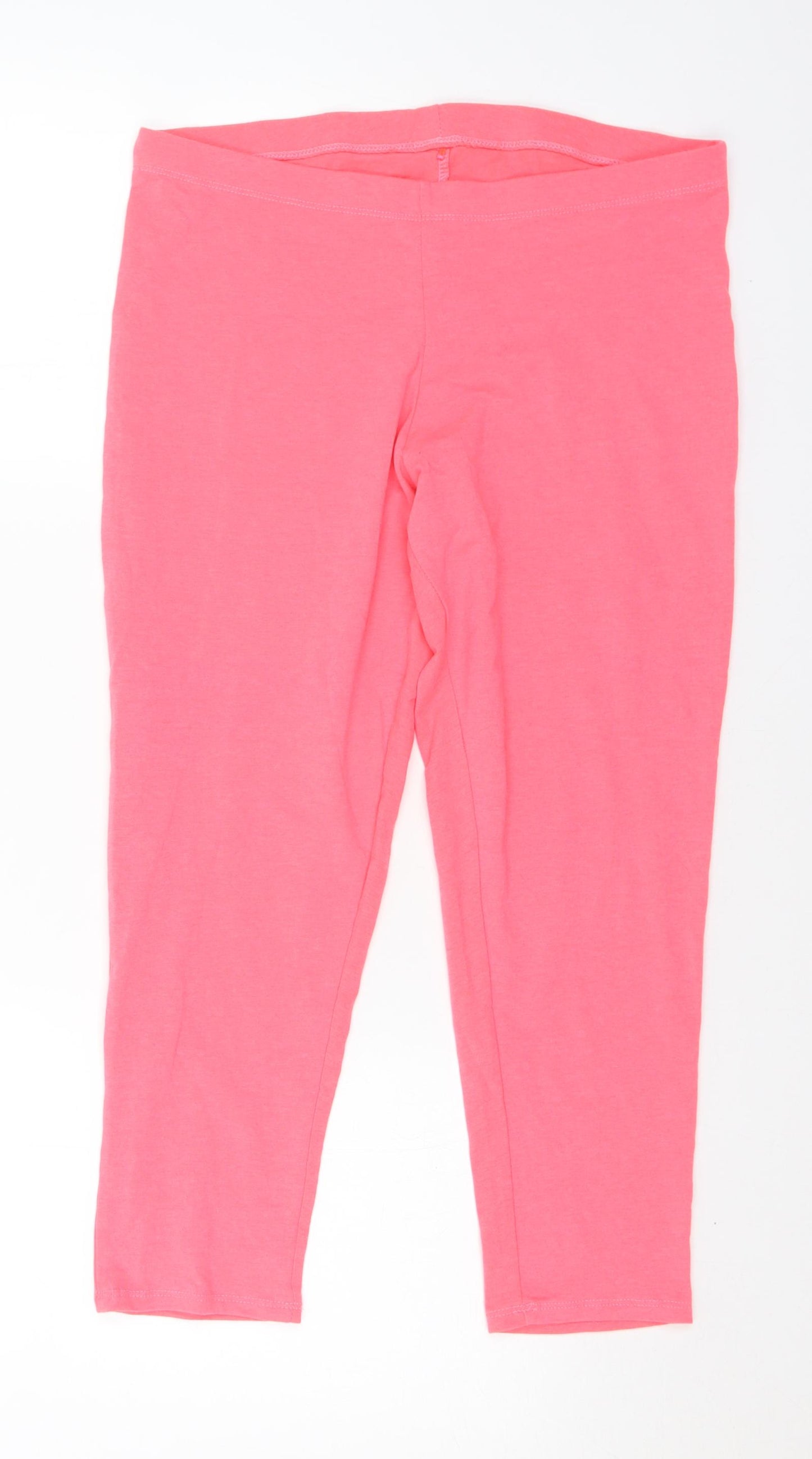 George Womens Pink Cotton Cropped Leggings Size 16 L23 in