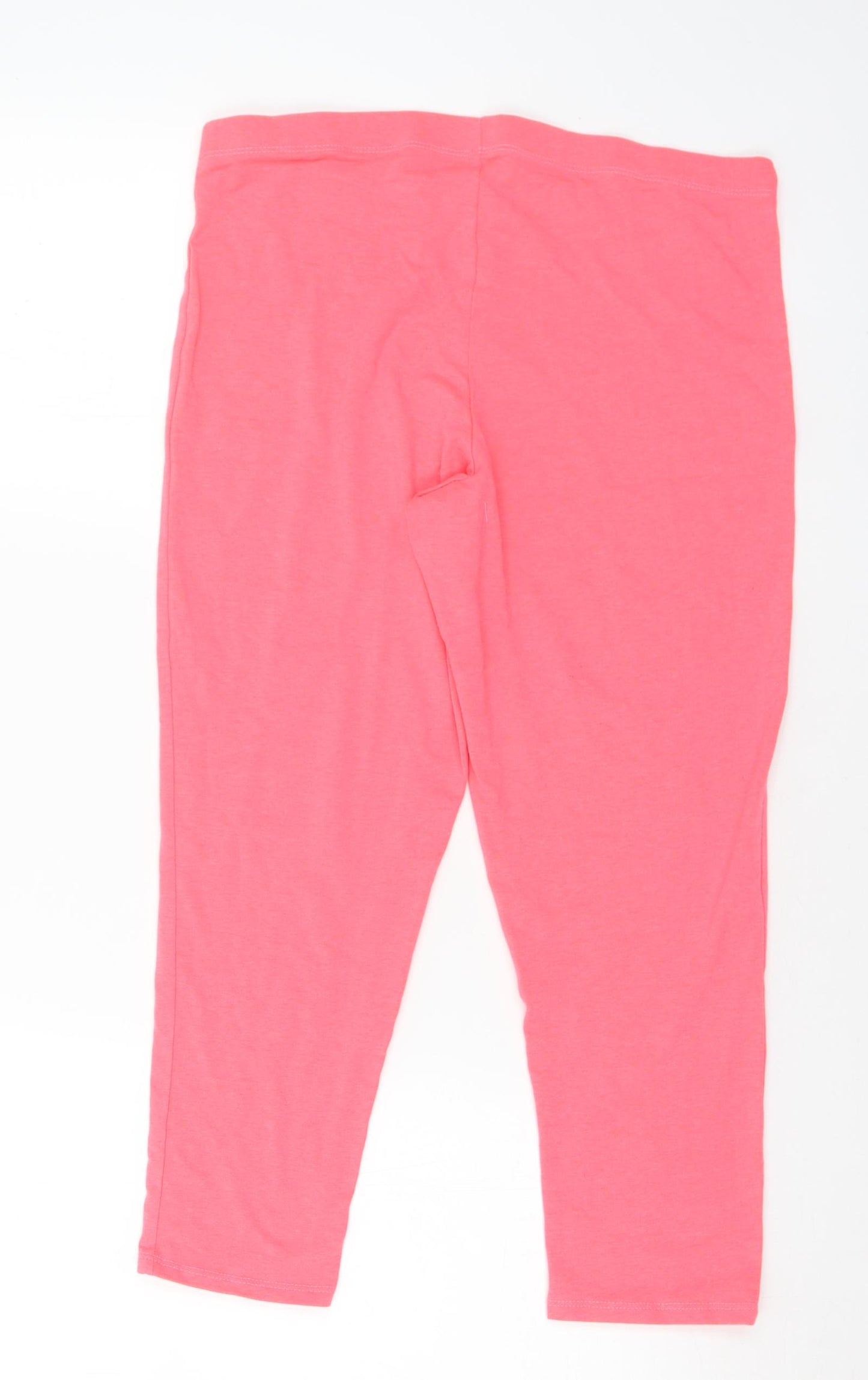 George Womens Pink Cotton Cropped Leggings Size 16 L23 in